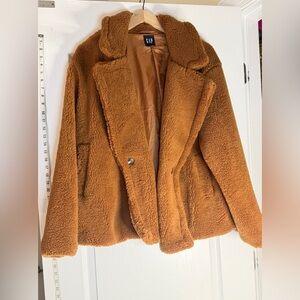 GAP Women's Warm Brown Teddy Jacket, XXL